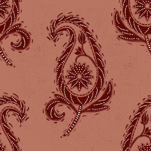 Astrella's Paisley - Cinnamon and Burnt Red