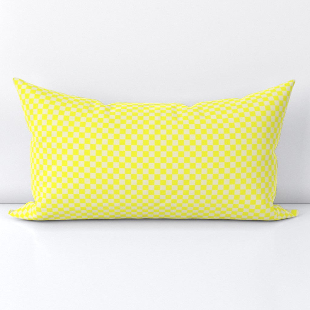 Canary Yellow and Cream Checkerboard Squares