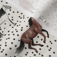 Boho Horses and Dots Black and Cream Small