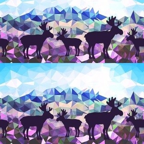 hillside winter moose