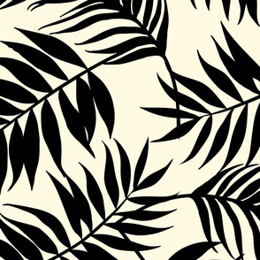 Black ferns on cream extra large