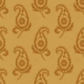 Astrella's Paisley in mustard and pumpkin - small repeat