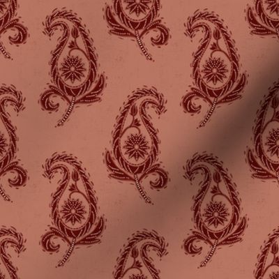 Astrella's Paisley - Cinnamon and Burnt Red - small repeat