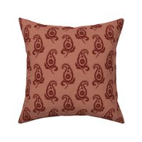 Astrella's Paisley - Cinnamon and Burnt Red - small repeat