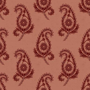 Astrella's Paisley - Cinnamon and Burnt Red - small repeat