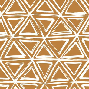 sketch triangles on mustard yellow