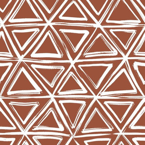 sketch triangles on rust red