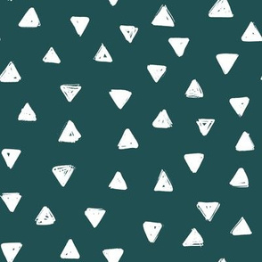 small sketch triangles on emerald green