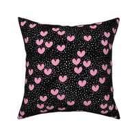 Little boho hearts and spots sweet fall design black white pink