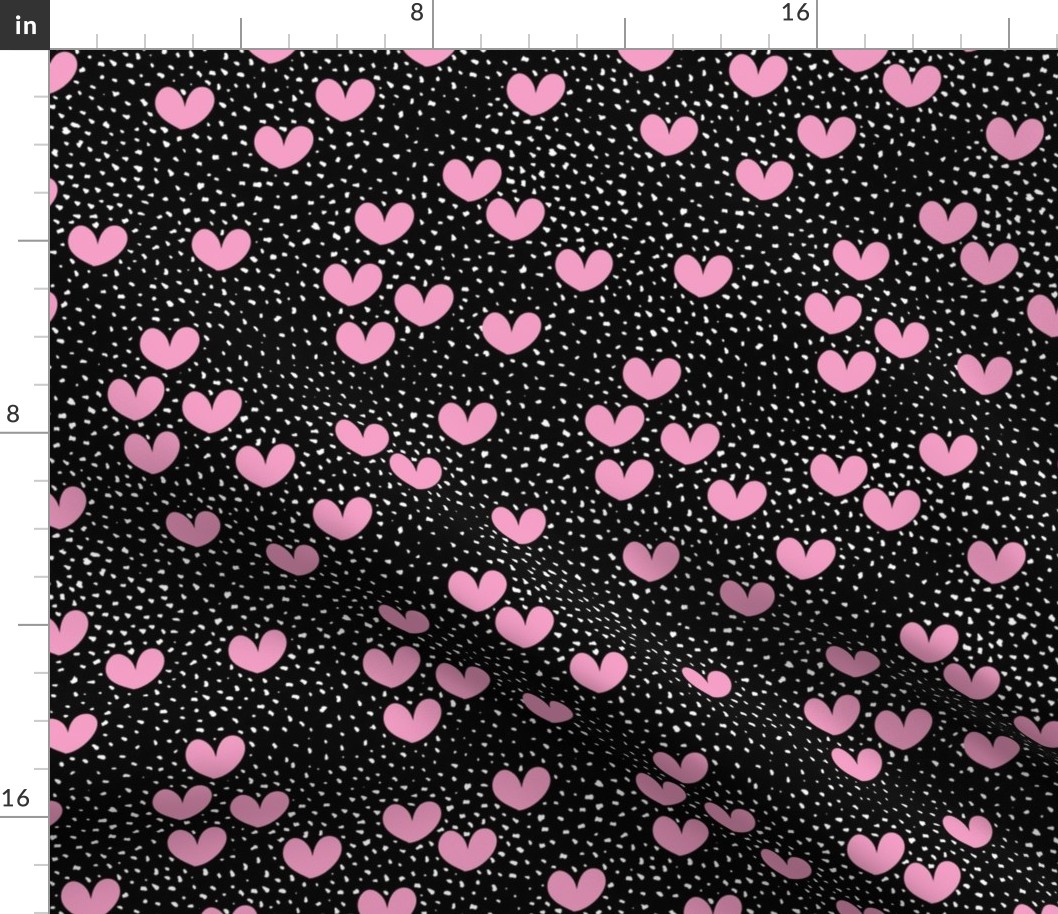 Little boho hearts and spots sweet fall design black white pink
