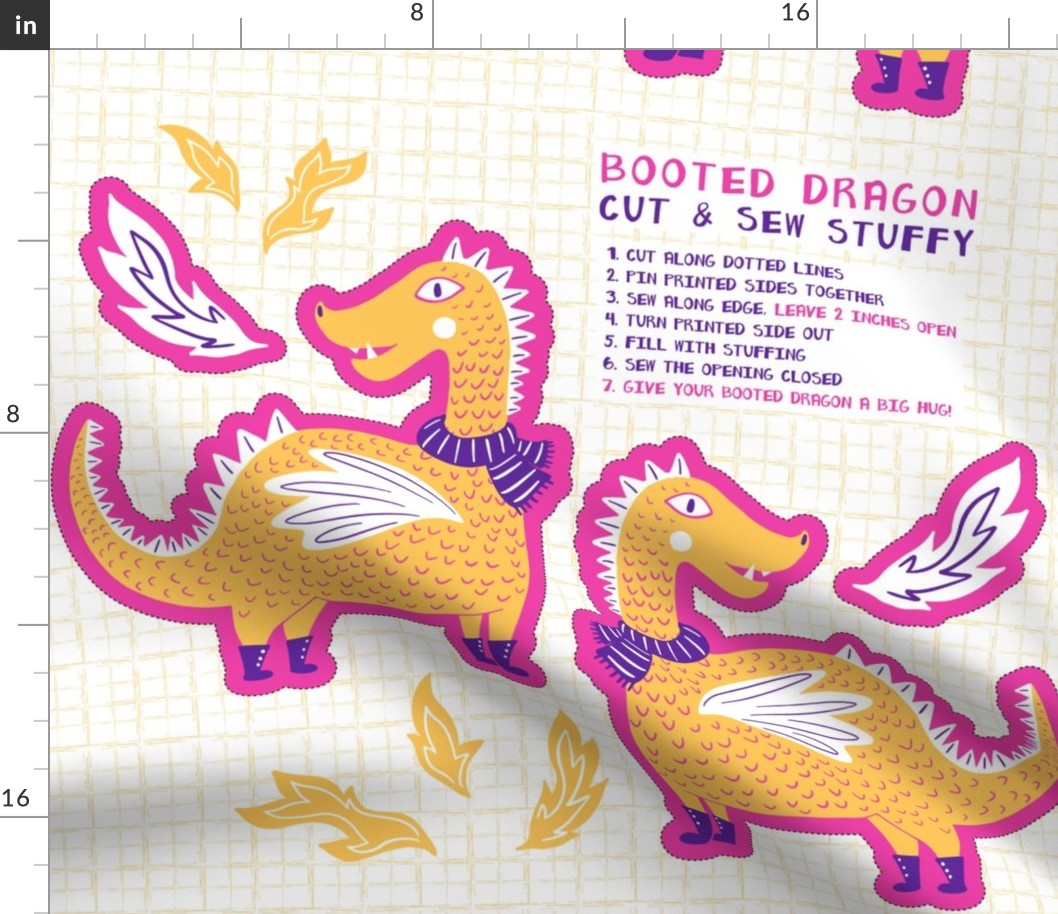 Booted Dragon Cut and Sew Stuffy 