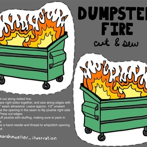 Dumpster Fire Cut + Sew Panel