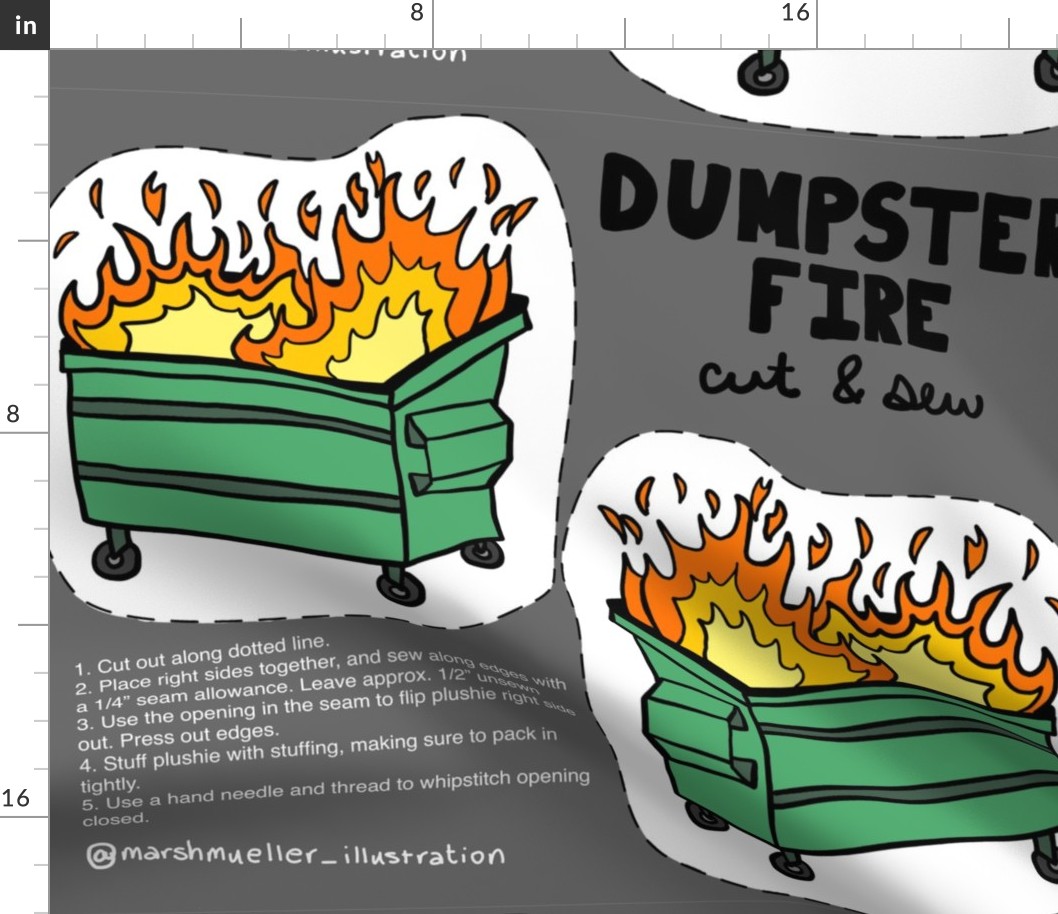 Dumpster Fire Cut + Sew Panel