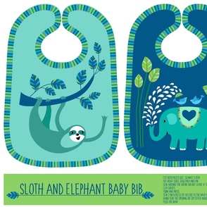 sloth & elephant bib cut and sew kit