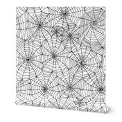 Spiderwebs -   black on white, large scale