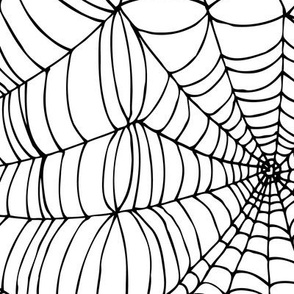 Spiderwebs -   black on white, large scale
