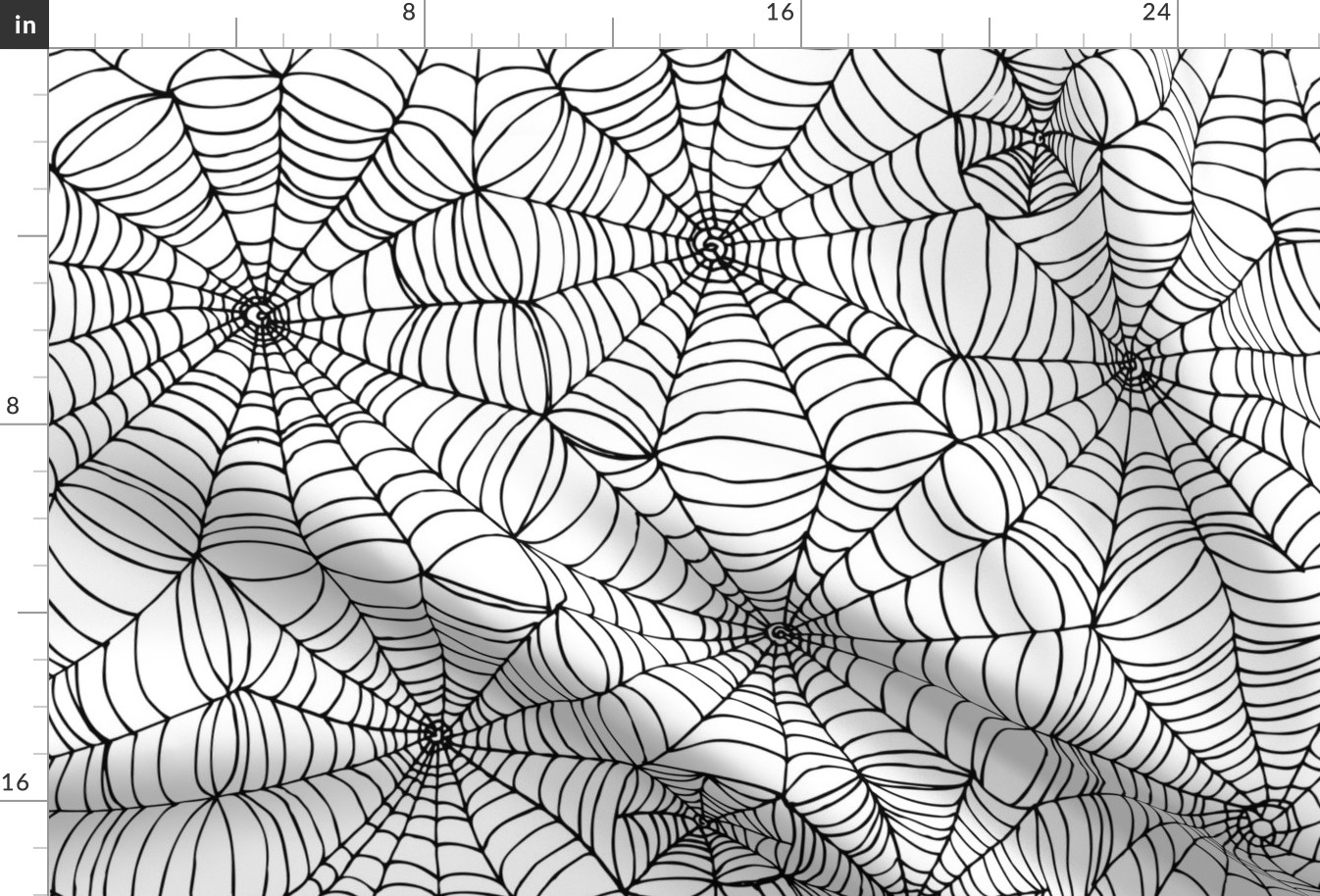 Spiderwebs -   black on white, large scale