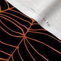 Spiderwebs -   Orange on black, large scale