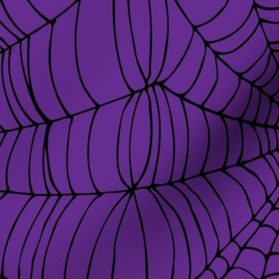 Spiderwebs -   black on purple, large scale
