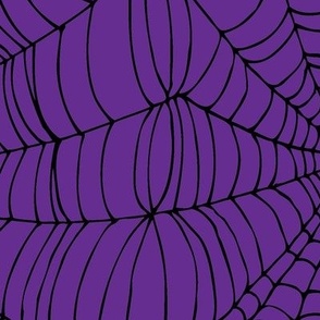 Spiderwebs -   black on purple, large scale