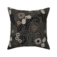 Flowers Modern Black and Beige