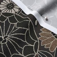 Flowers Modern Black and Beige