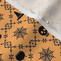 Halloween Damask- Orange/Black