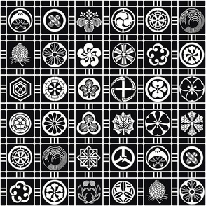 Samurai Crests  (34 Kamon) black & white