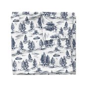 Large-Scale Blue & White Alien Abduction Toile