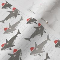 Christmas Shark Attack, novelty Christmas, cute sharks, christmas sharks - extra small scale