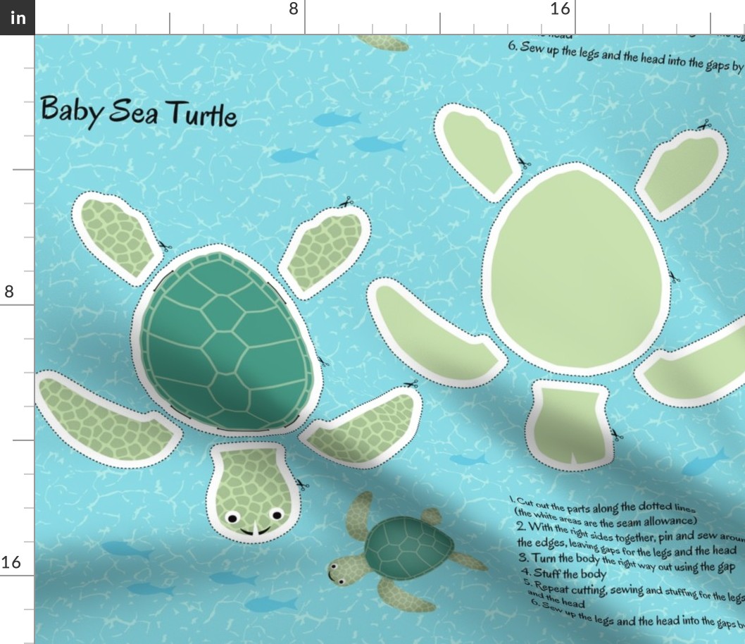 Baby Sea Turtle cut-and-sew Fat Quarter