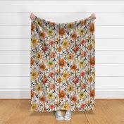 Fall Golden Floral on shiplap rotated - extra large scale