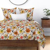 Fall Golden Floral on shiplap rotated - extra large scale