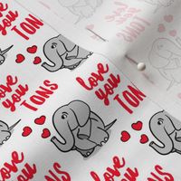 (small scale) Love you tons - elephant valentines day - white - LAD20