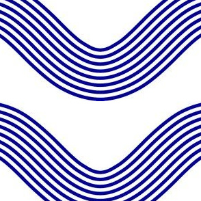 Navy and White Wavy Lines