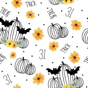 BKRD Halloween Trick or Treat Pumpkins & Bats 8x8