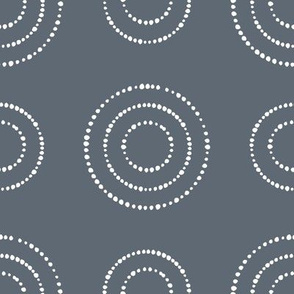 sketch dotted circle on slate grey