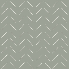 freehand chevron lines bone on sage