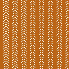 Mudcloth 3 Inverted & Vertical - Orange and Linen