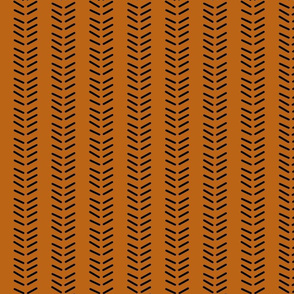 Mudcloth 3 Inverted & Vertical - Orange and Black