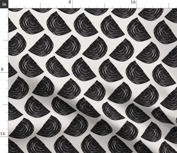 Moving Rainbows black on off-white - Spoonflower