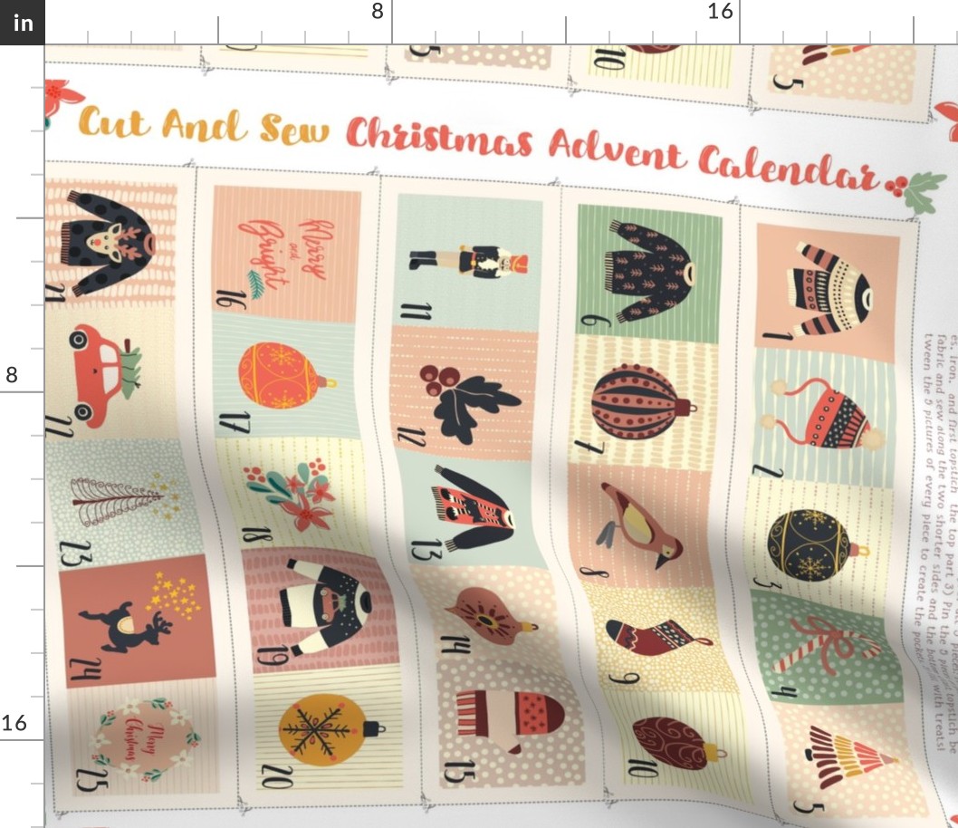 Advent Calendar Cut And Sew - Fat Quarter Project