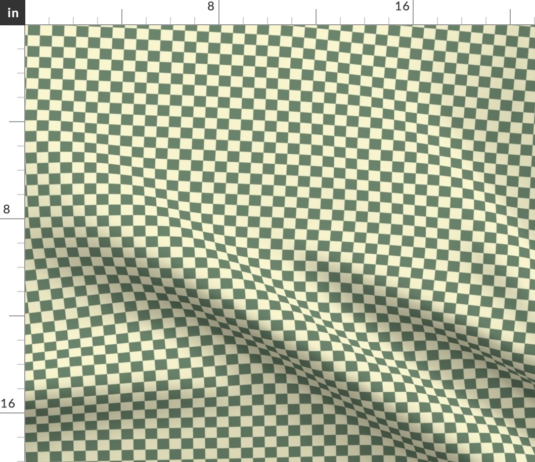 Prairie Sage Green and Cream Checkerboard Squares