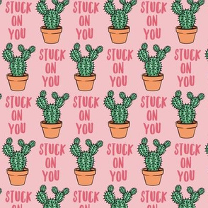 stuck on you - Cactus - angle wing in pot valentines day - pink on pink - LAD20