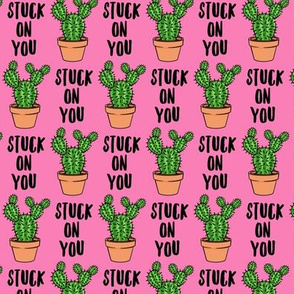 stuck on you - Cactus - angle wing in pot valentines day - pink - LAD20