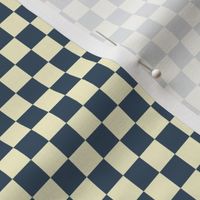 Dusky Blue and Cream Checkerboard Squares