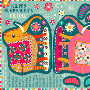 happy elephants pillow // cut+sew
