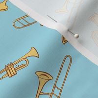 brassy - brass instruments fabric - light blue