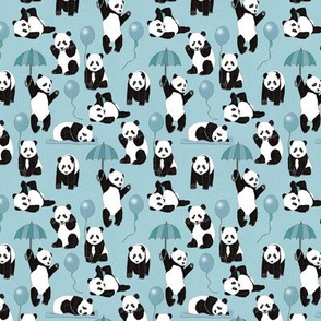 Panda Play In Blue - Tiny