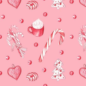 Candy canes (on pink)